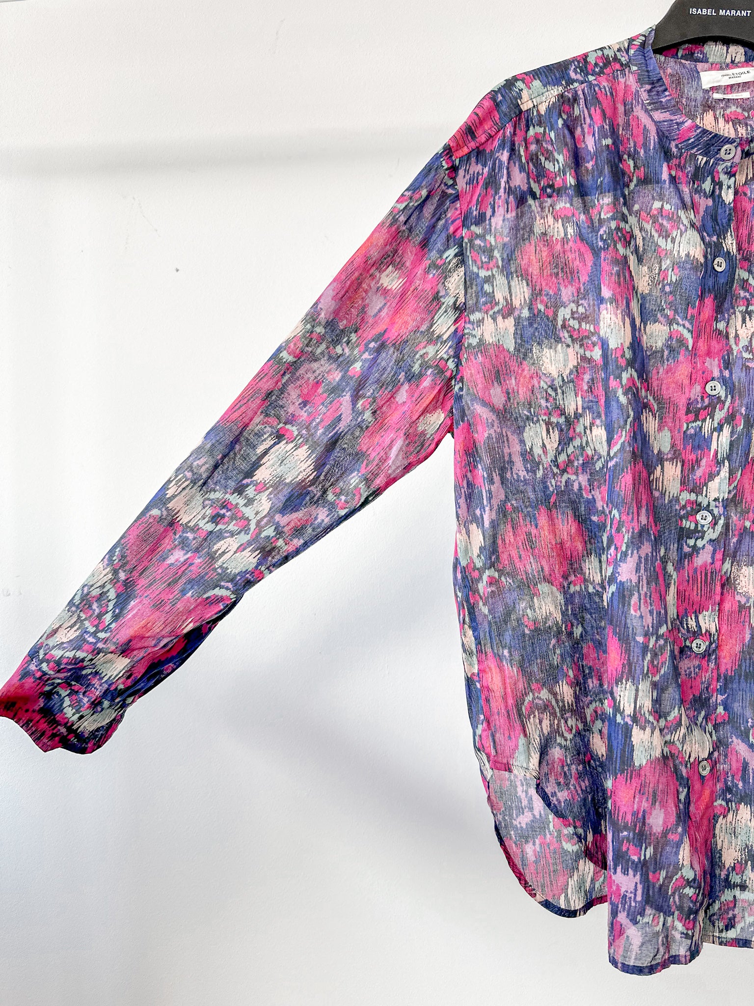 Isabel Marant Etoile Floral Pink Purple Chemise Mexika Shirt