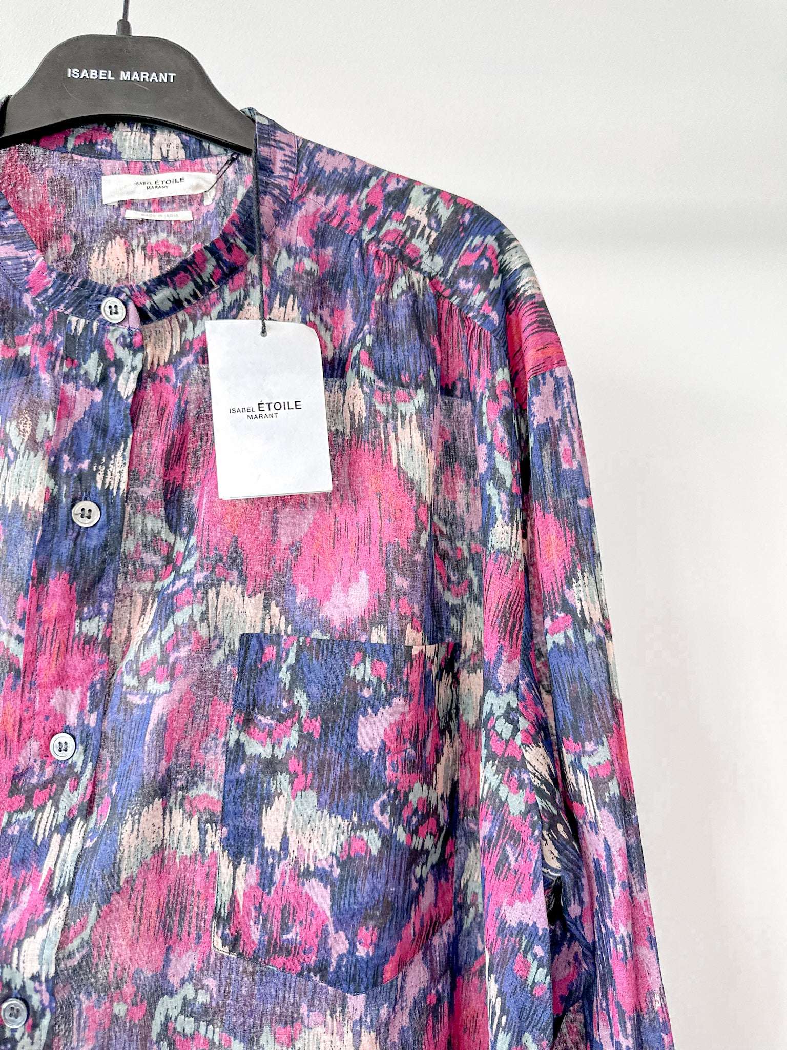 Isabel Marant Etoile Floral Pink Purple Chemise Mexika Shirt
