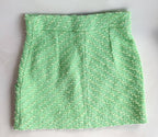 Mini-jupe en tweed vert Rowen Rose
