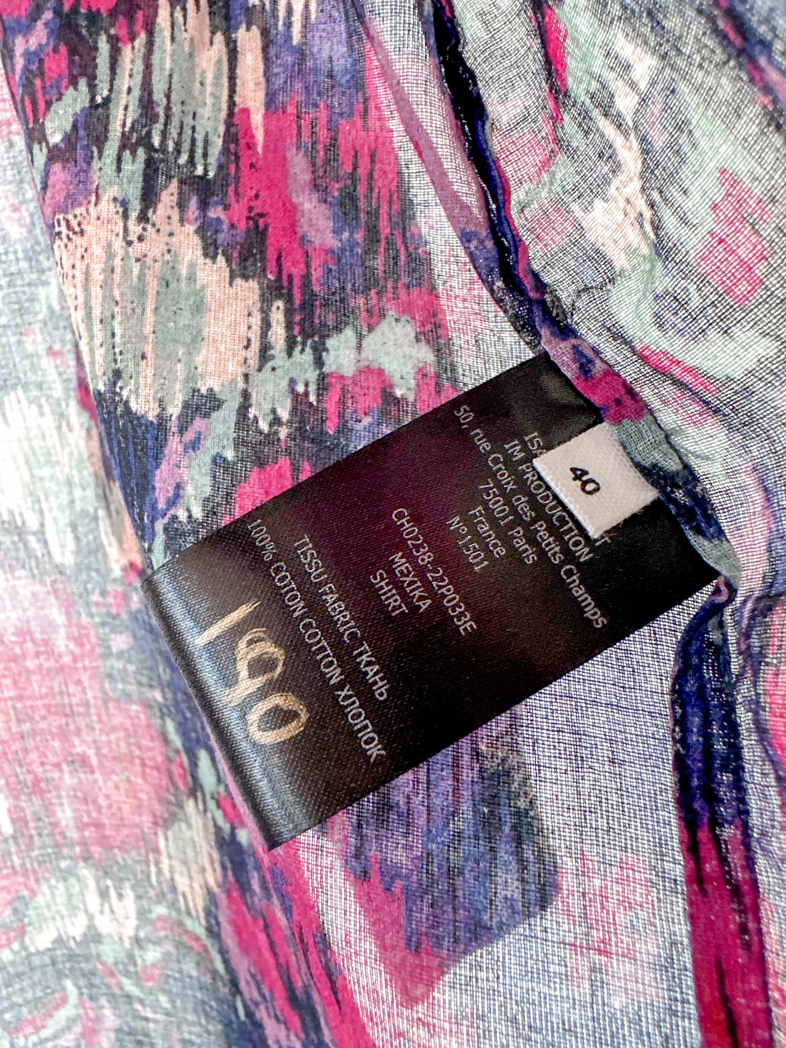 Isabel Marant Etoile Floral Pink Purple Chemise Mexika Shirt