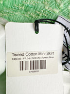 Mini-jupe en tweed vert Rowen Rose