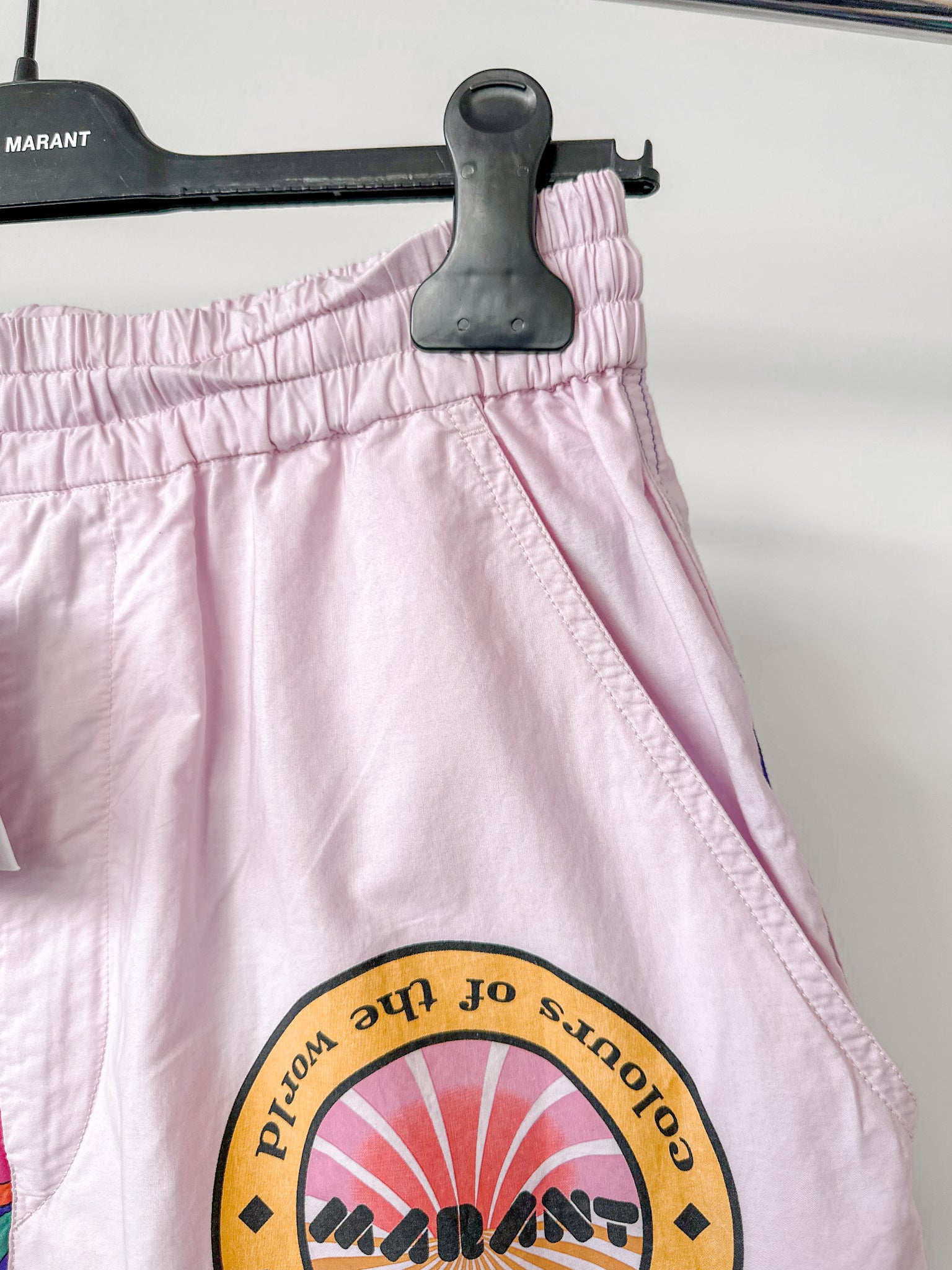 Isabel Marant Laverneo Pink Bold Logo Print Shorts