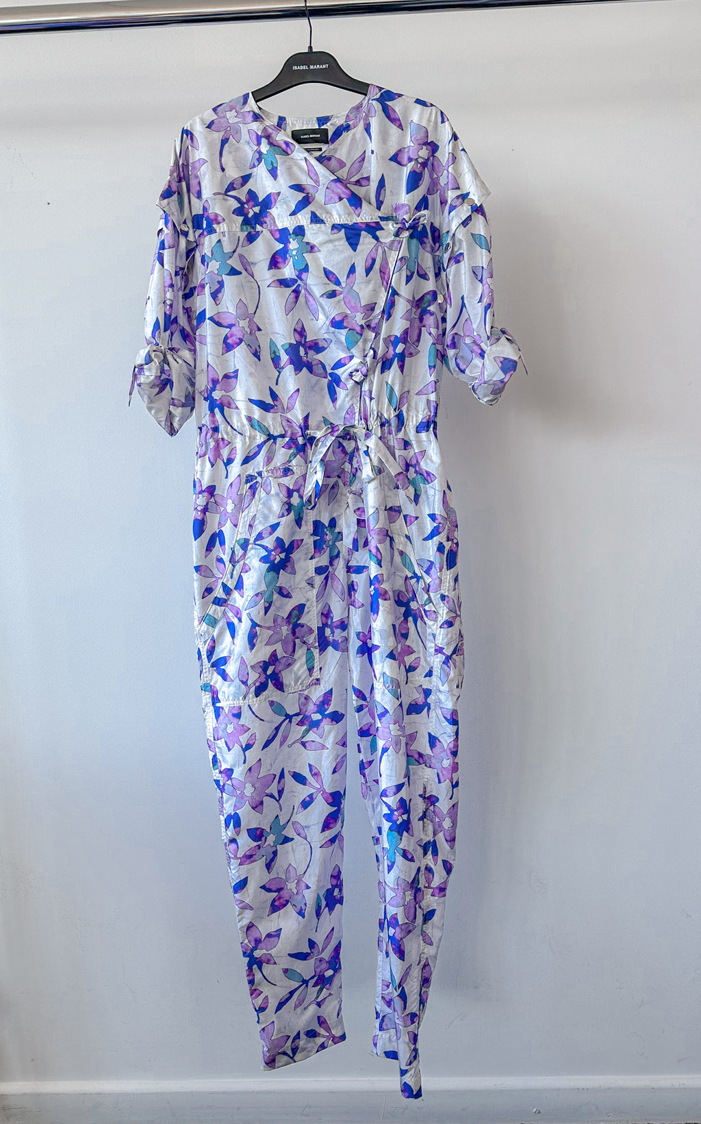Isabel Marant Lympia Floral Print Shell Wrap Jumpsuit
