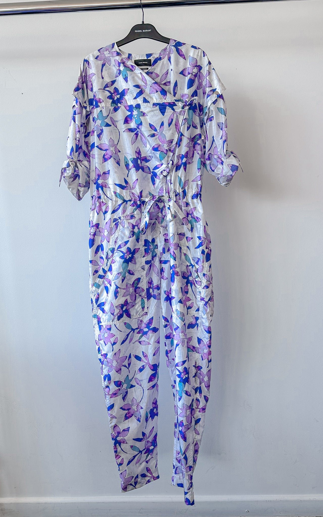Isabel Marant Lympia Floral Print Shell Wrap Jumpsuit