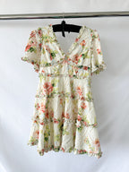 Needle and Thread Harlequin Floral Rose Print Ruffle Detail Mini Dress