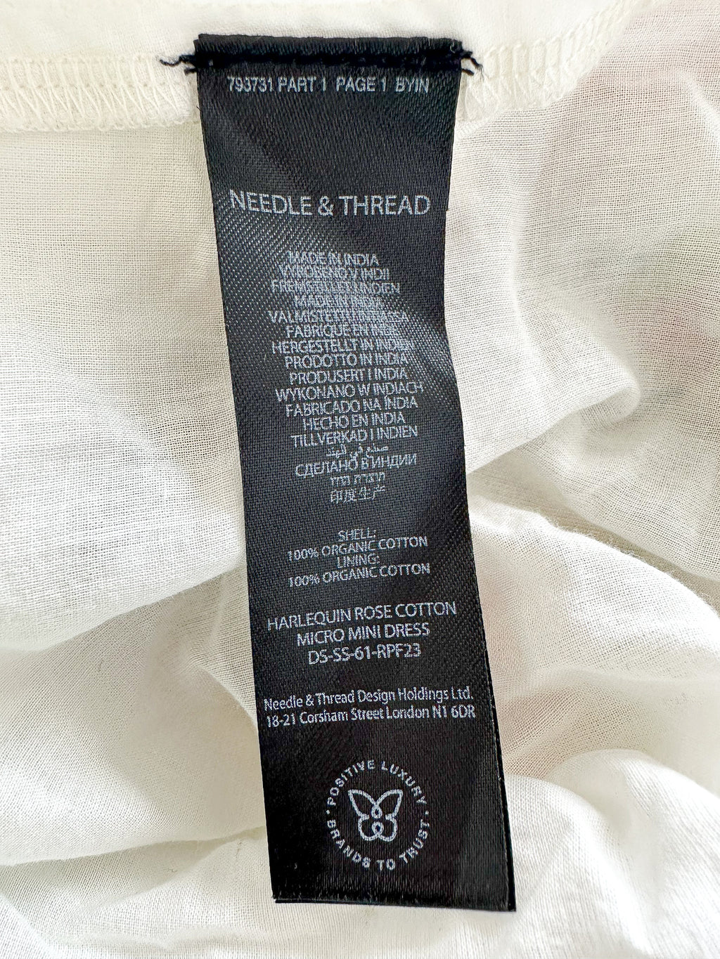 Needle and Thread Harlequin Floral Rose Print Ruffle Detail Mini Dress