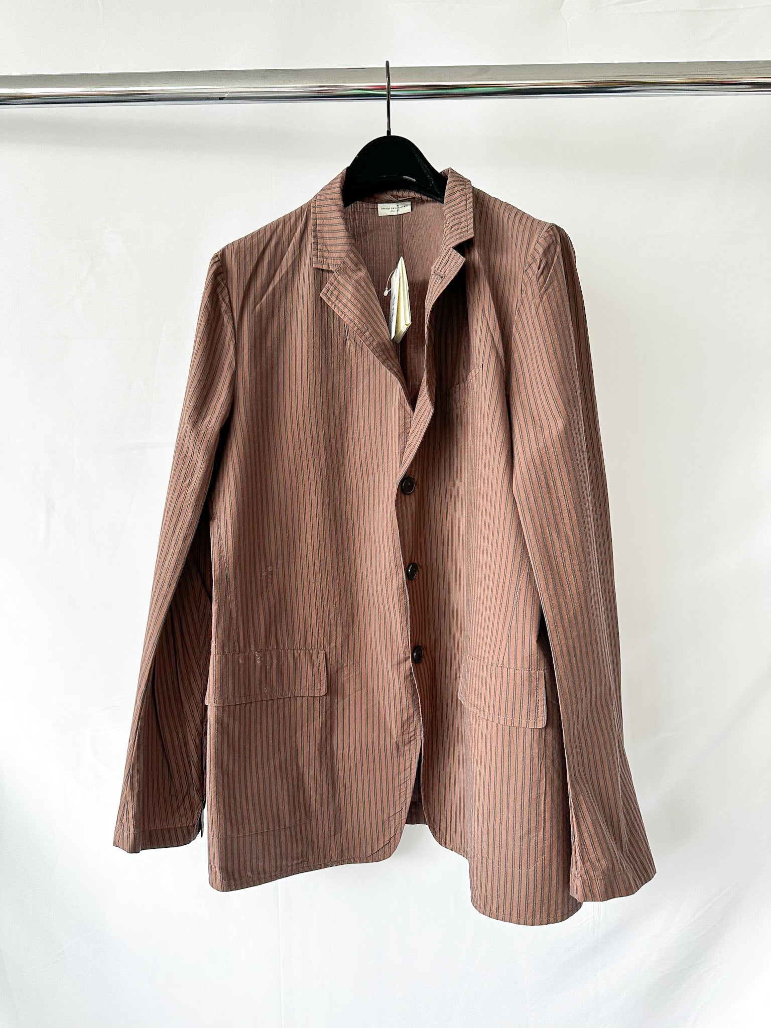 Dries Van Noten Braun gestreifte Jacke