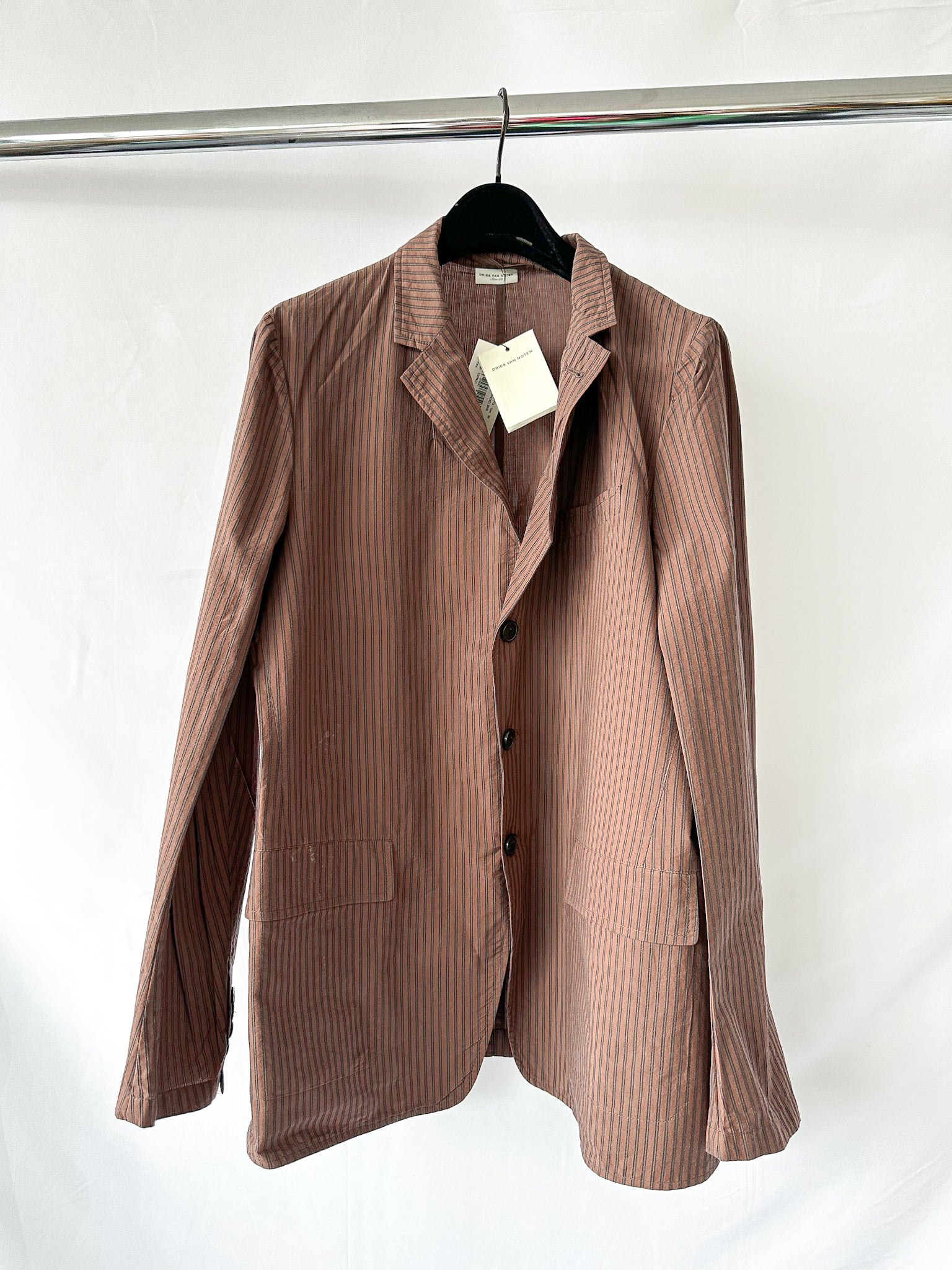 Dries Van Noten Braun gestreifte Jacke