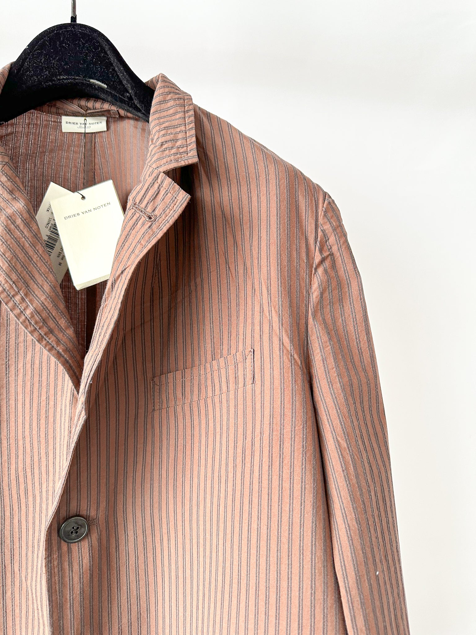 Dries Van Noten Braun gestreifte Jacke