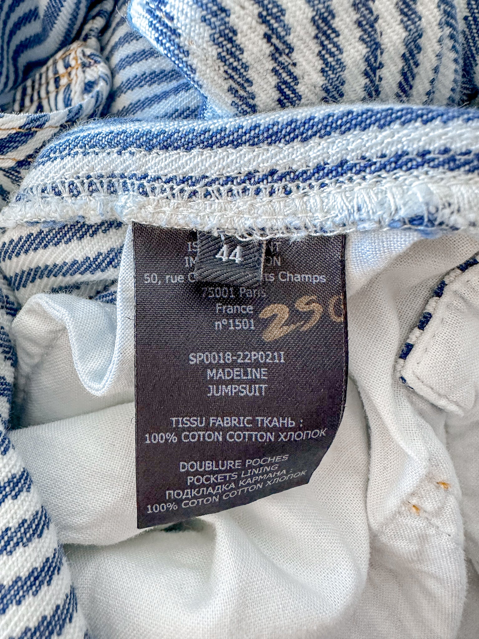 Isabel Marant Madeline Striped Denim Jumpsuit