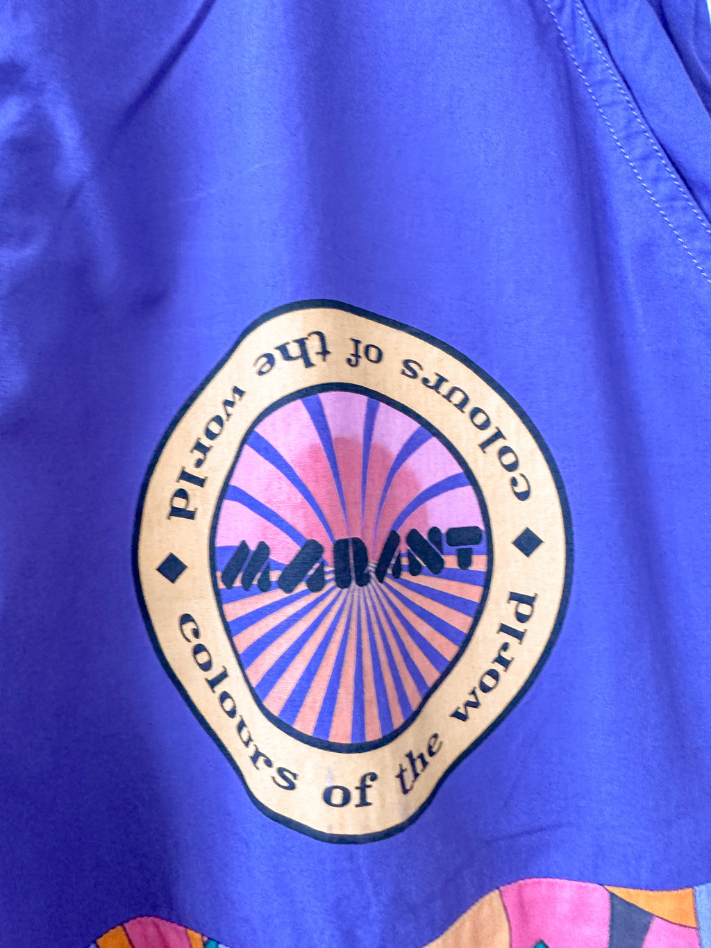 Isabel Marant Mens Laverneo Purple Bold Logo Print Shorts