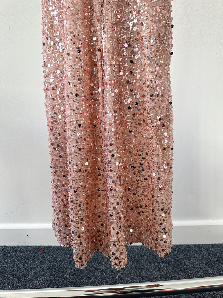 NADINE MERABI Pink Eliza Beaded Embellished Jumpsuit - House Of Huntington