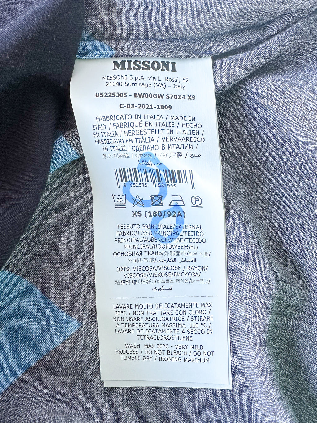 Missoni Navy Zigzag Shirt