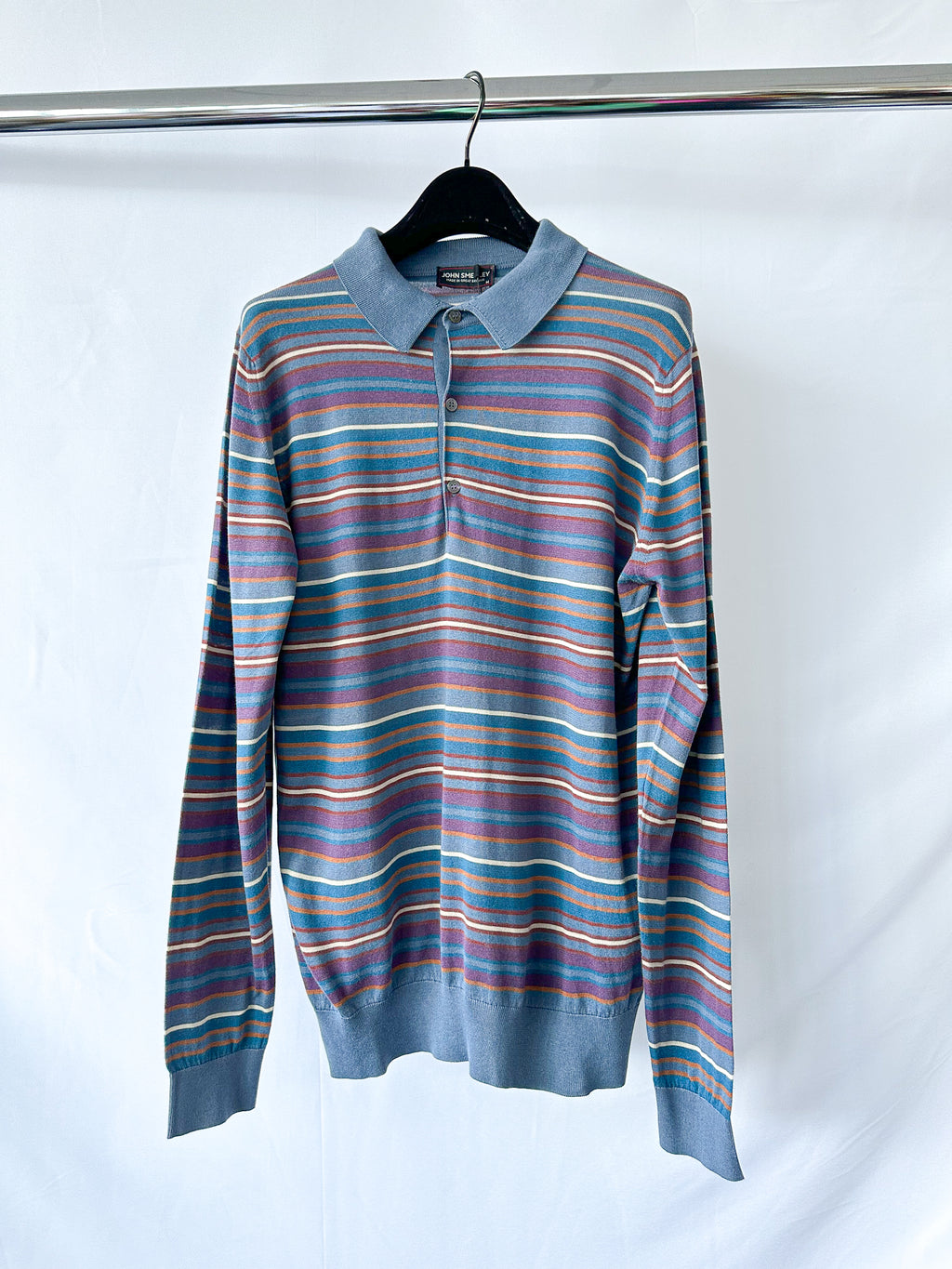 John Smedley Knitted Long Sleeve Polo Shirt