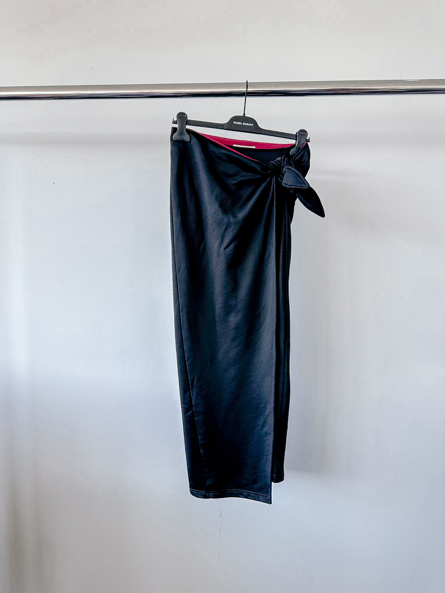 Isabel Marant Etoile Black Isilde Wrap Knot Side Skirt