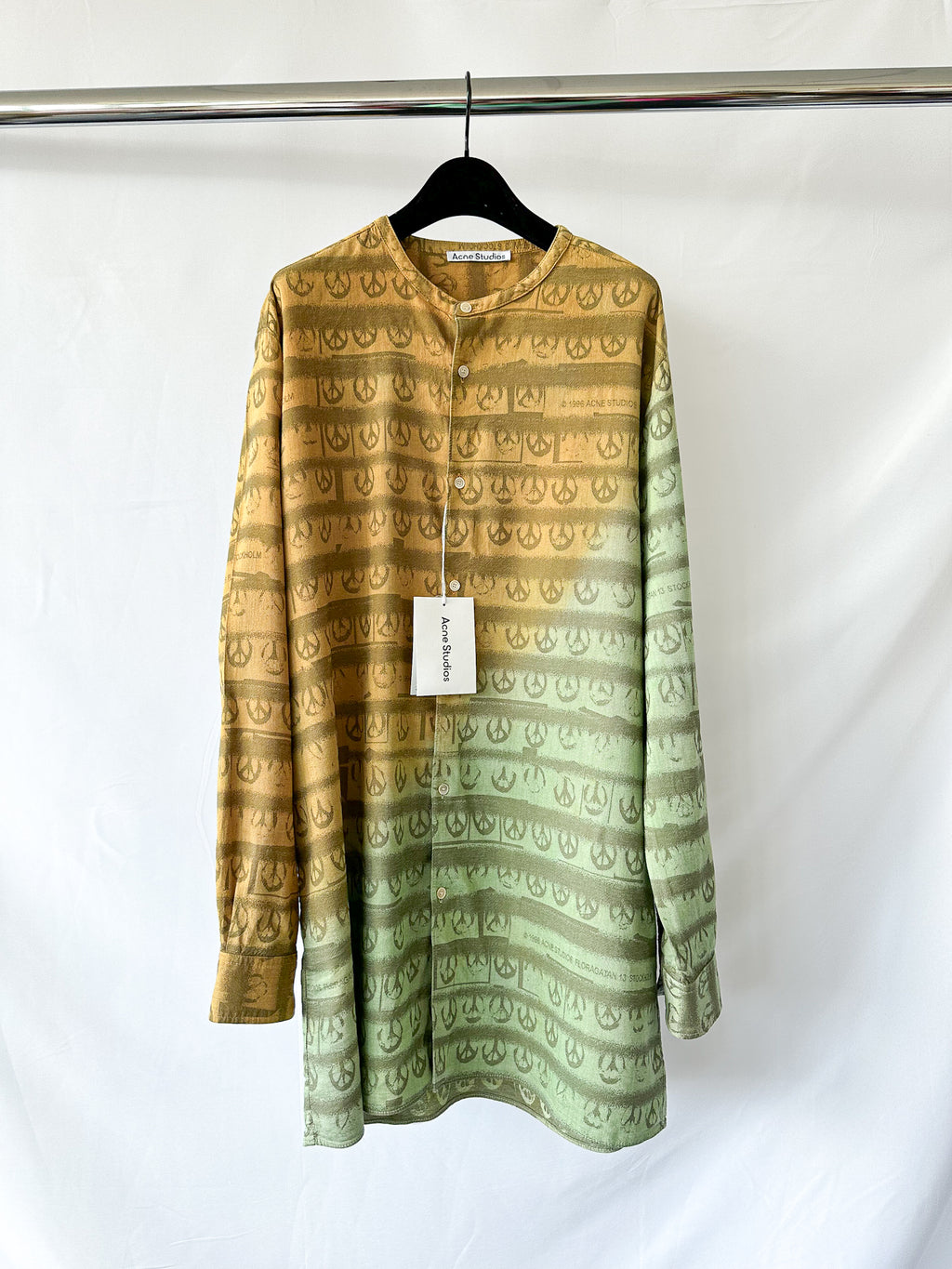 Acne Studio Peace Patterned Shirt In Green