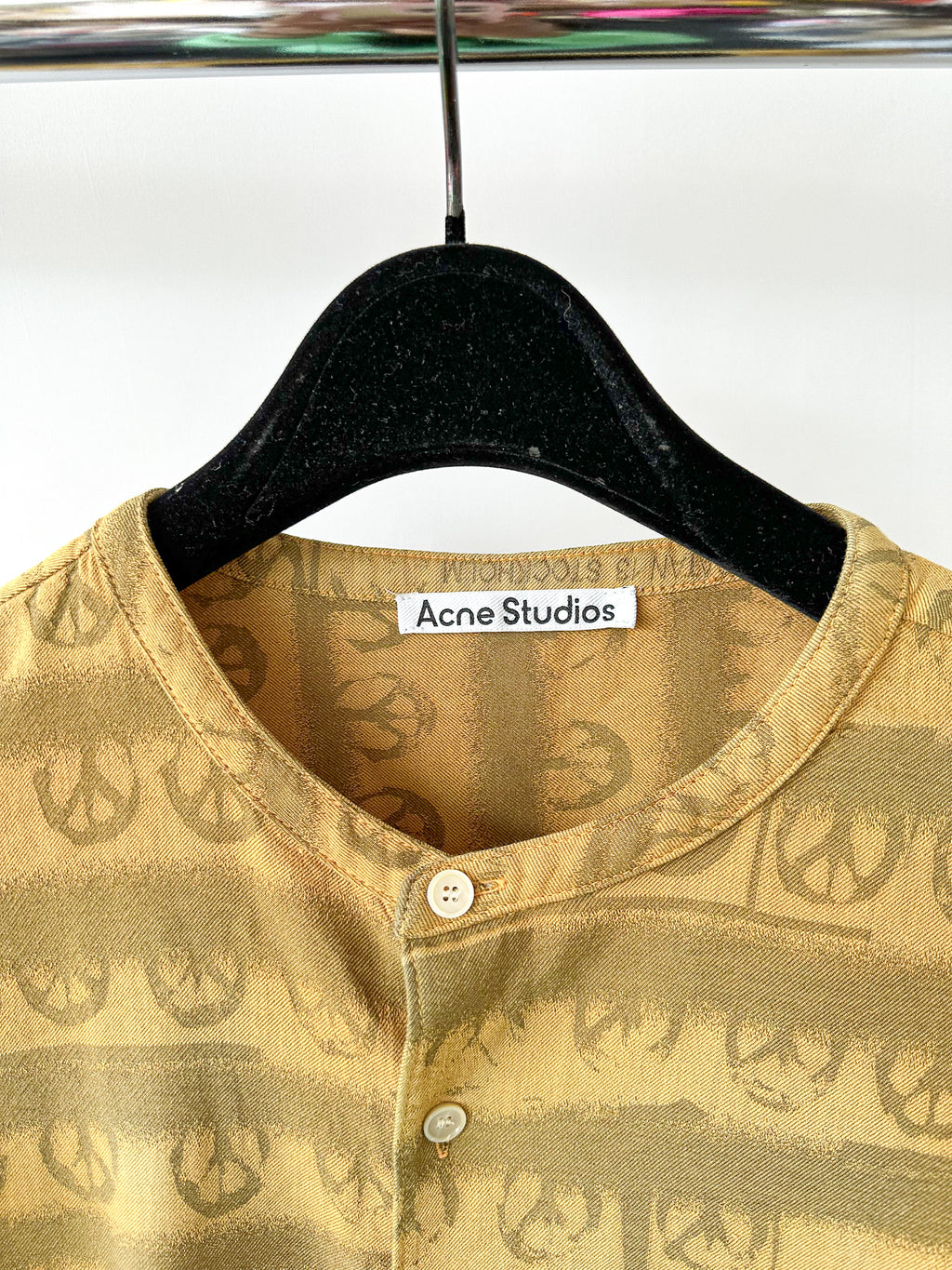 Acne Studio Peace Patterned Shirt In Green