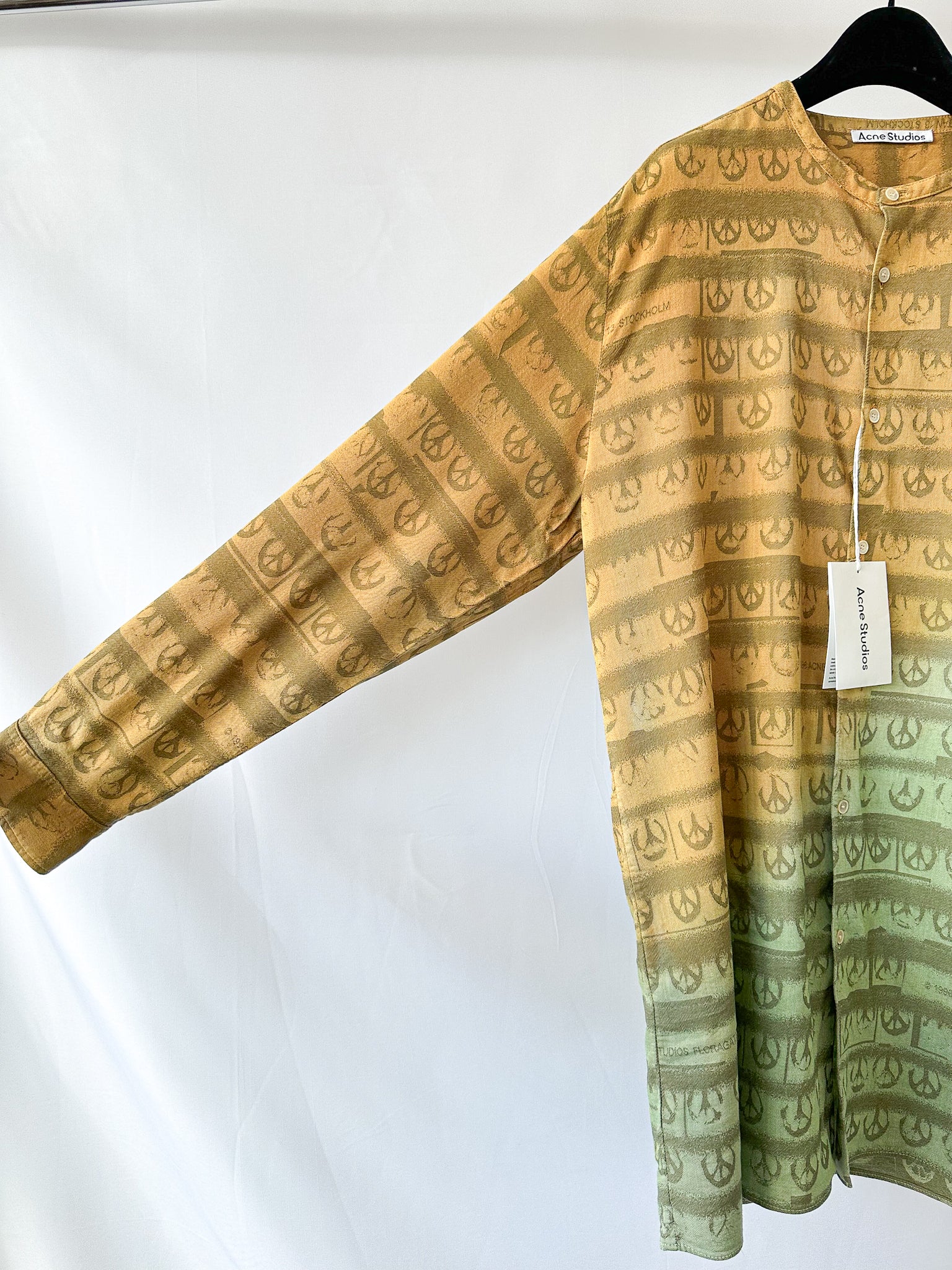 Acne Studio Peace Patterned Shirt In Green