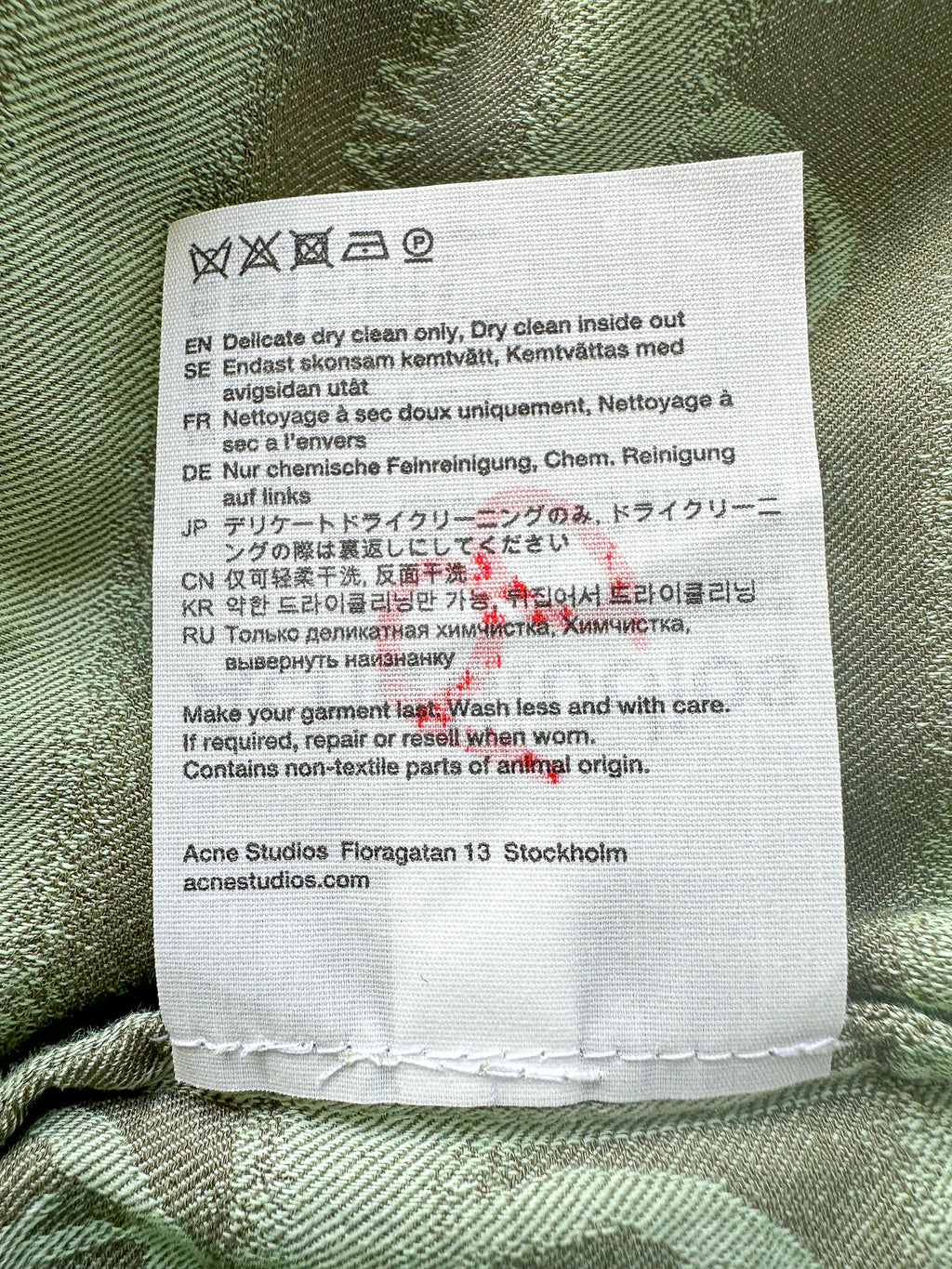 Acne Studio Peace Patterned Shirt In Green