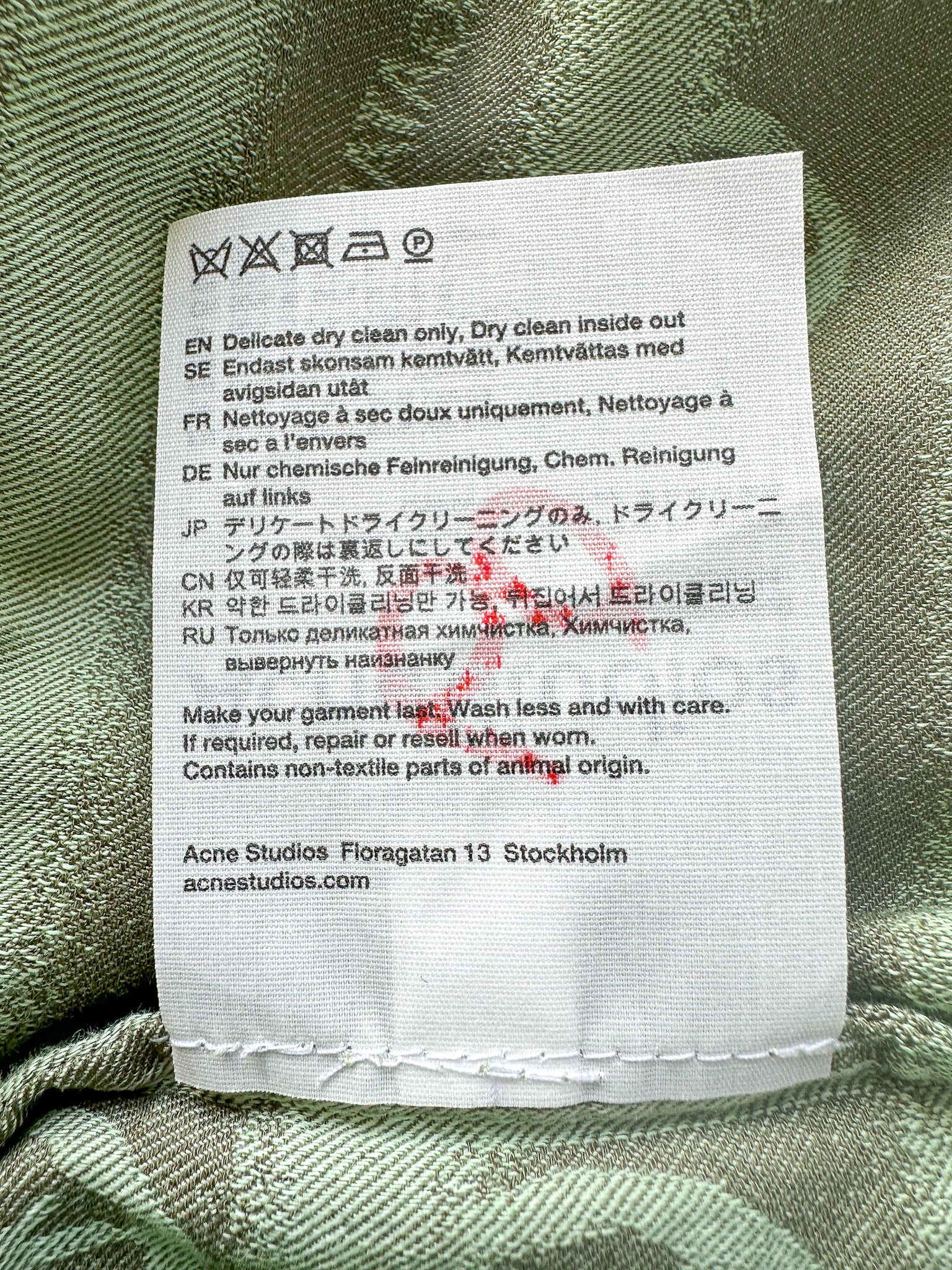 Acne Studio Peace Patterned Shirt In Green