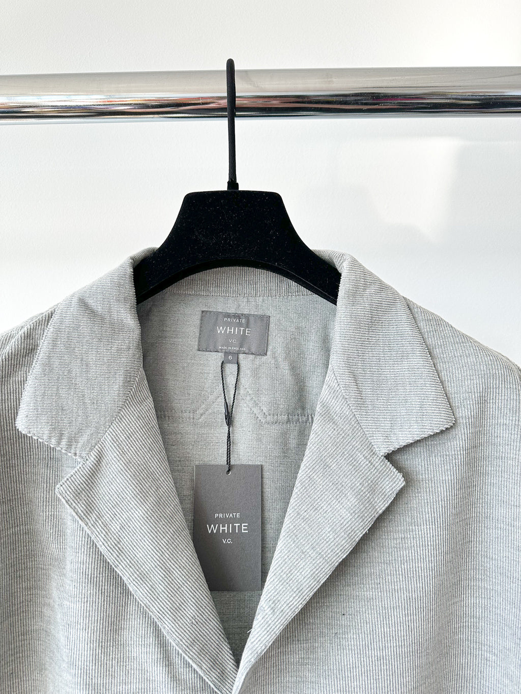 Private White V.C Needle Cord Camp Shirt In Grey