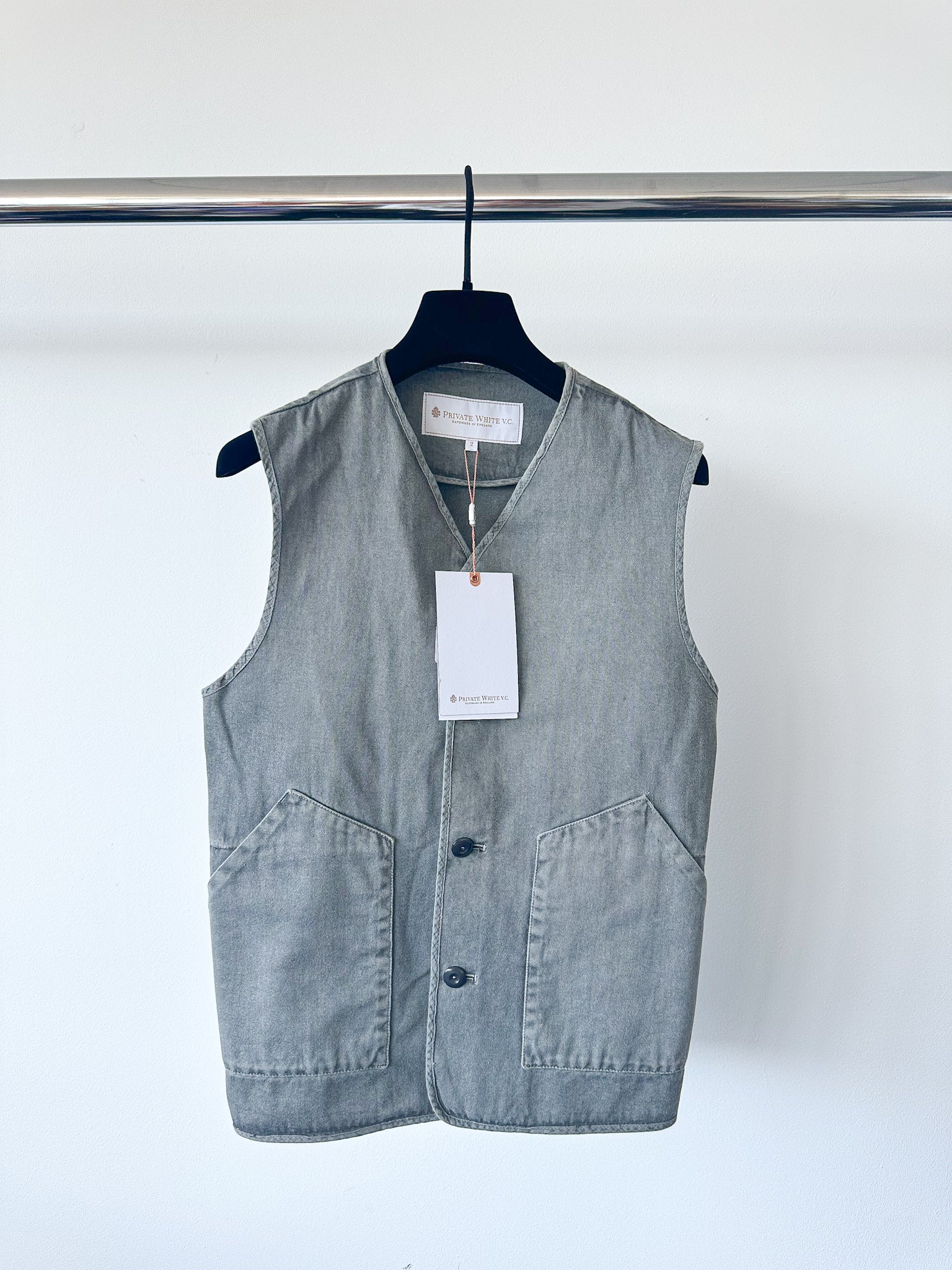 Private White V.C Grey Gilet Worksuit Jerkin