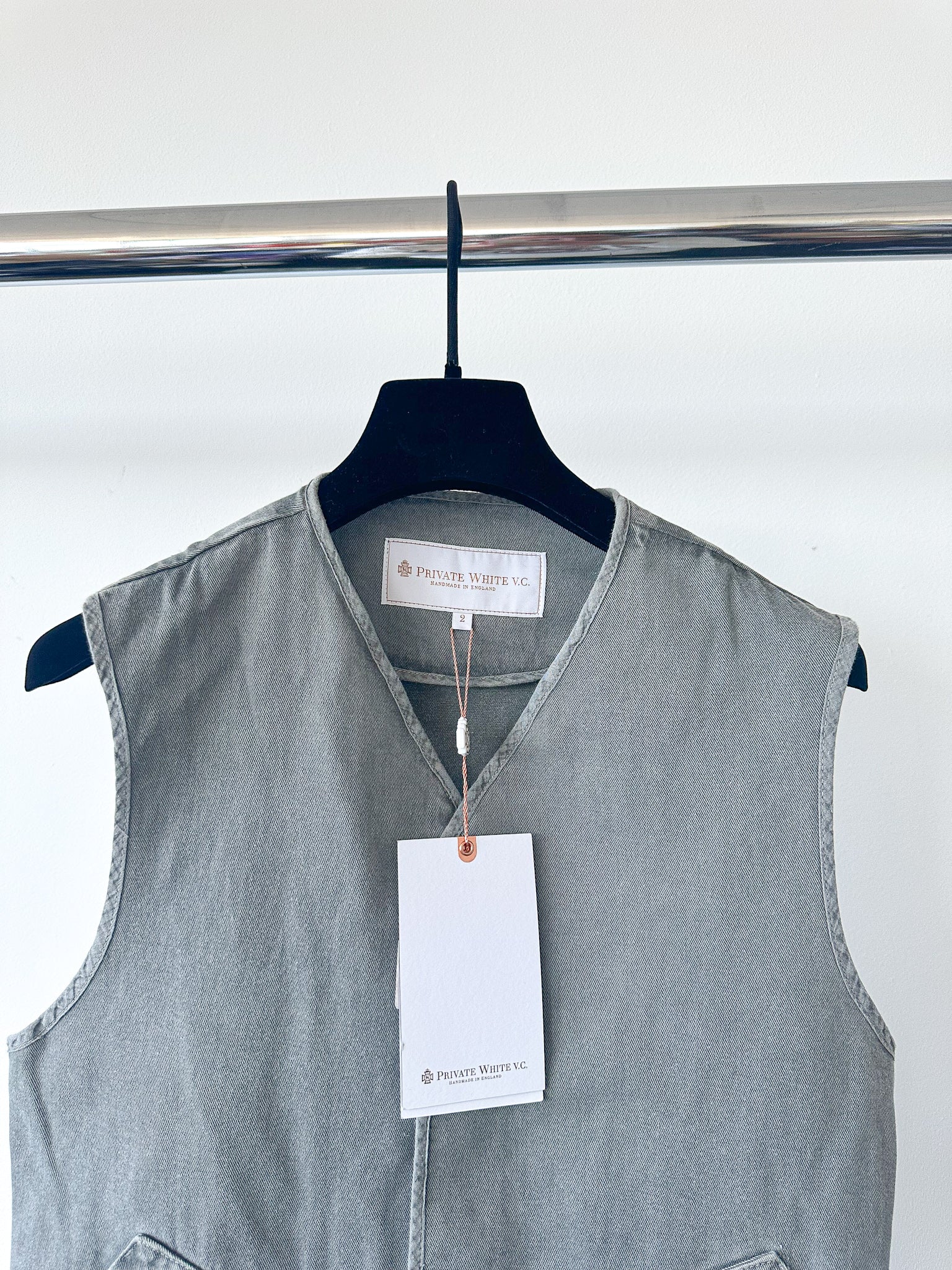 Private White V.C Grey Gilet Worksuit Jerkin