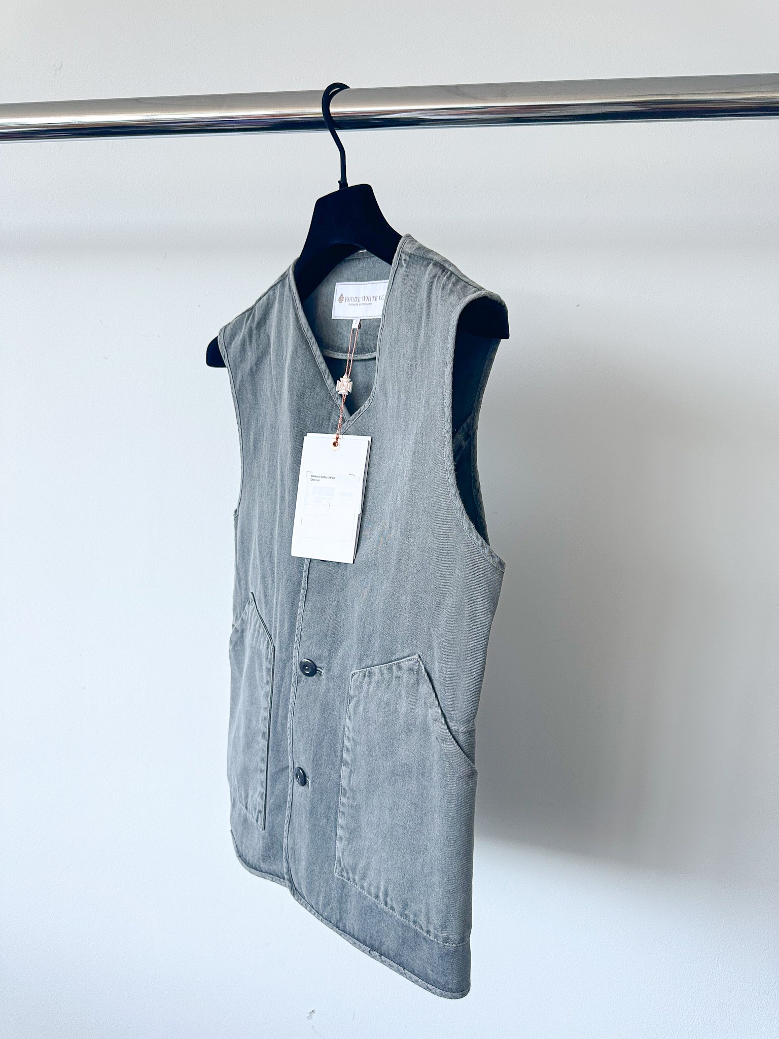 Private White V.C Grey Gilet Worksuit Jerkin