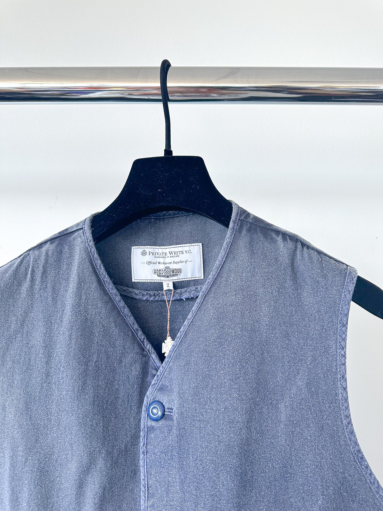 Private White V.C Navy Gilet Worksuit Jerkin