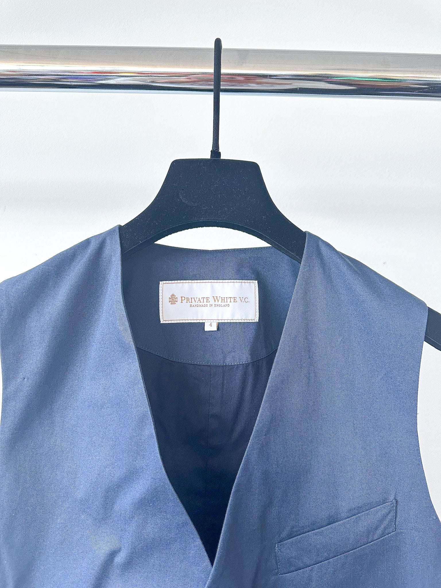 Private White V.C Navy Blue Waistcoat