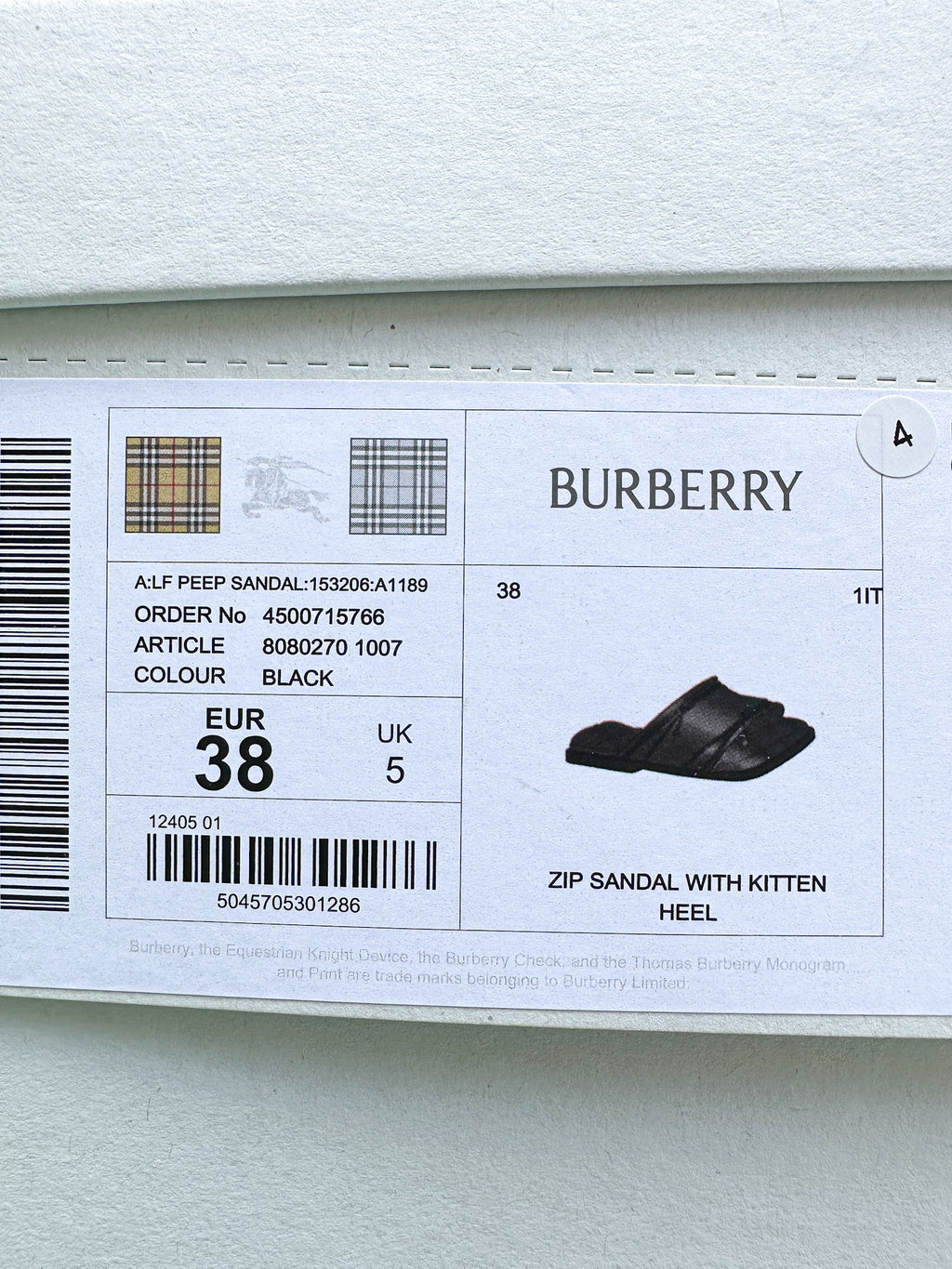 Burberry Leather Peep Slides Black Sandals