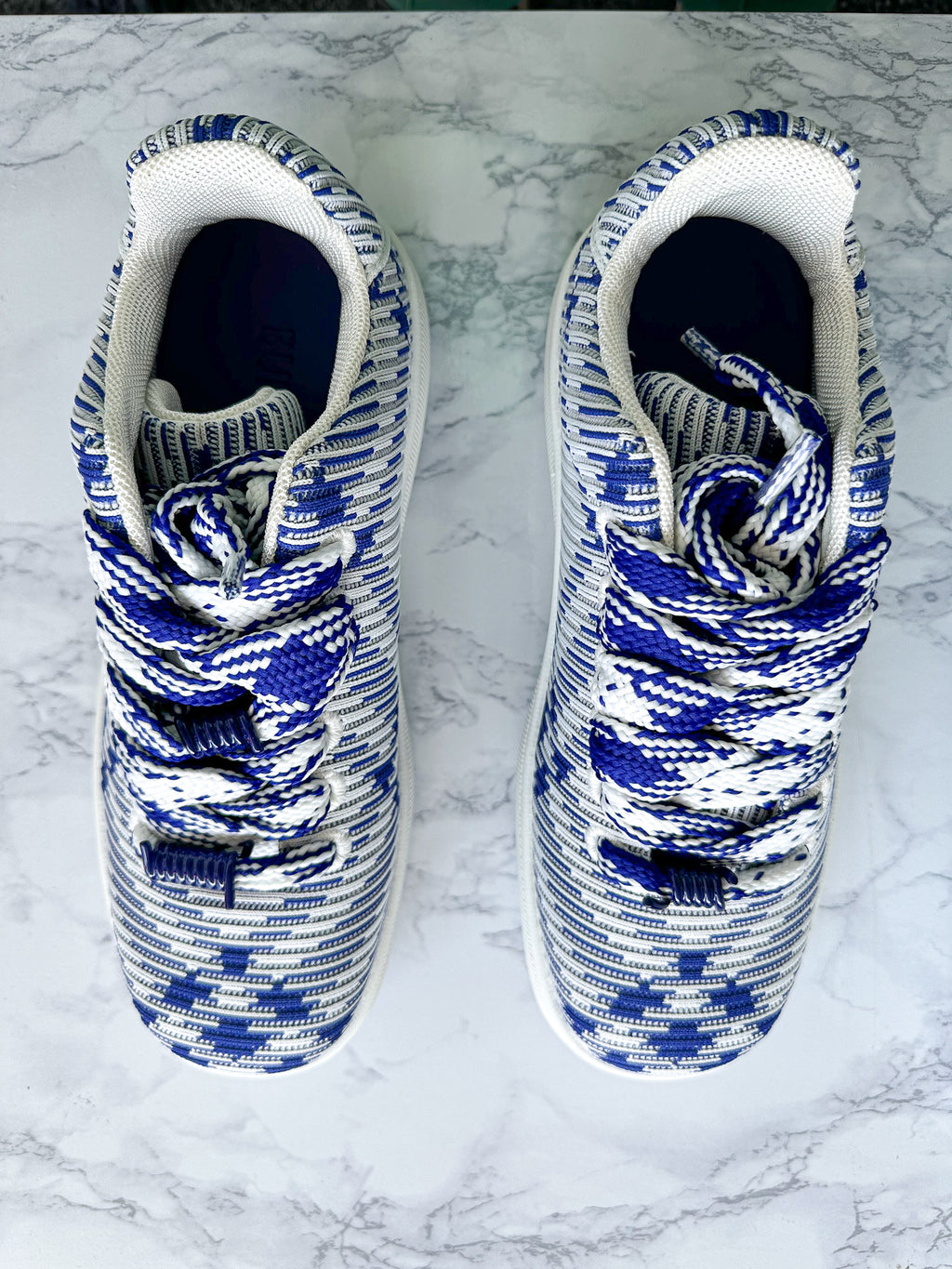 Burberry Check Knit Box Sneakers Blue