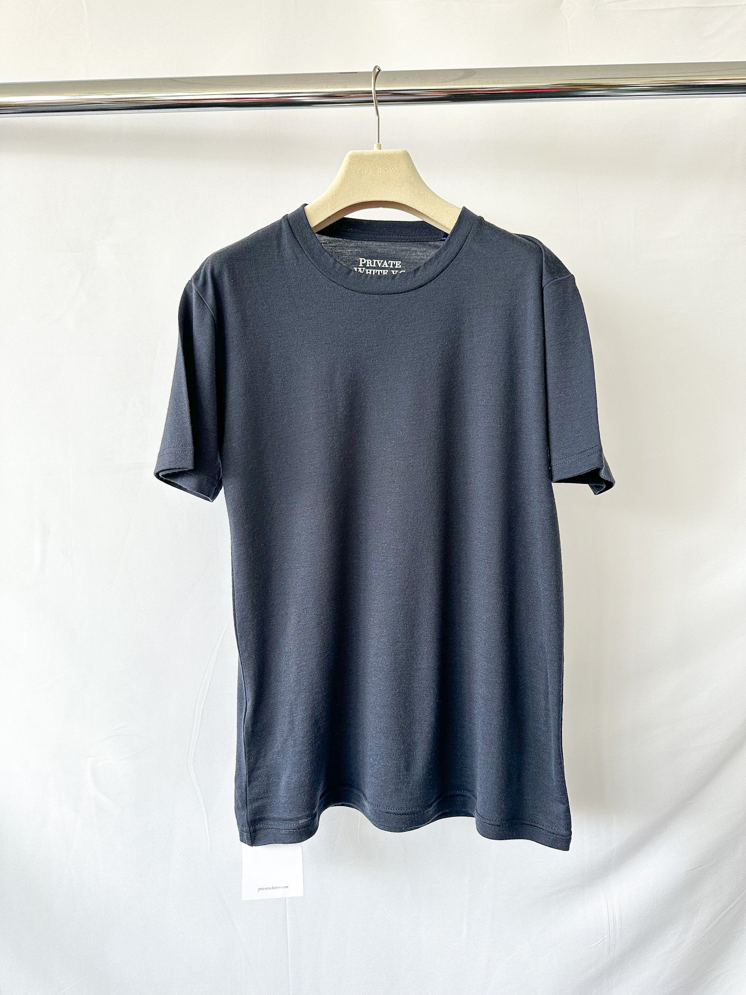 Private White V.C Merino Wool Manchester Tee Shirt In Navy