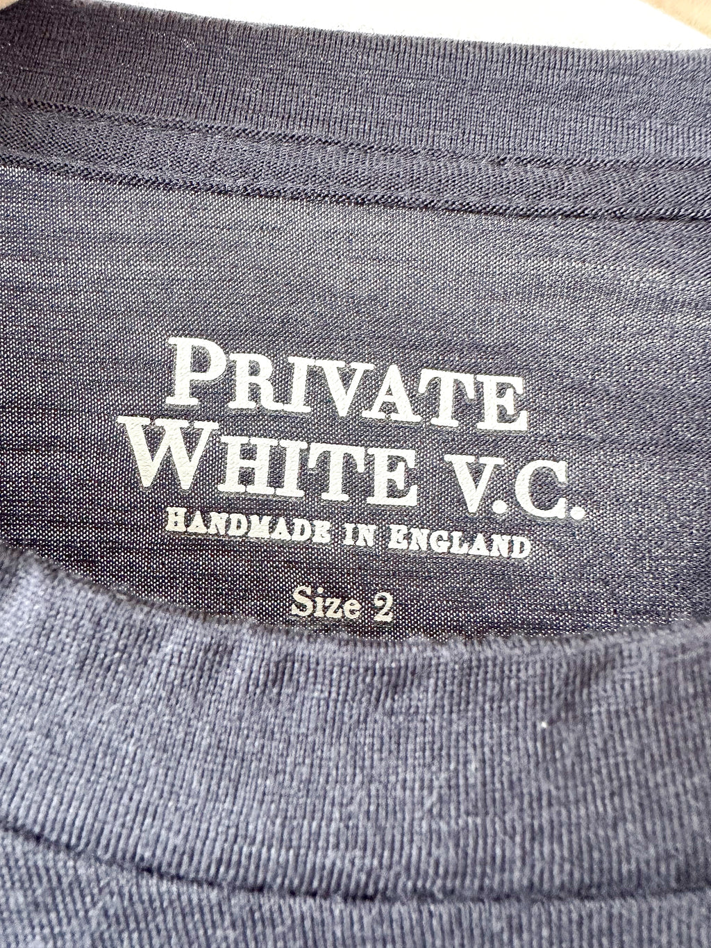 Private White V.C Merino Wool Manchester Tee Shirt In Navy