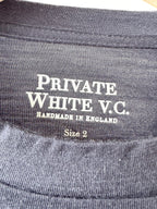 Private White V.C Merino Wool Manchester Tee Shirt In Navy