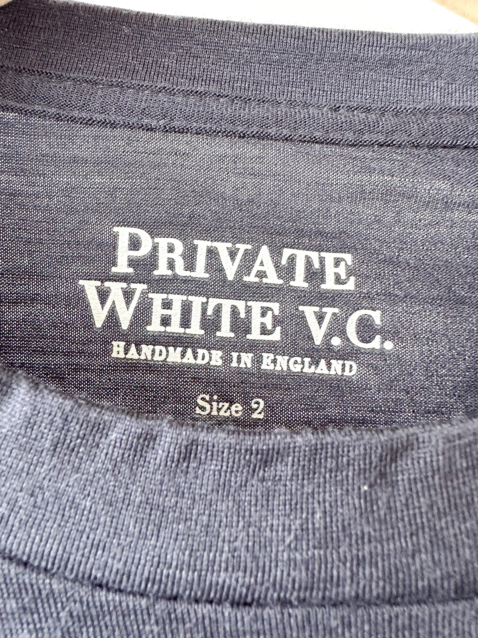 Private White V.C Merino Wool Manchester Tee Shirt In Navy