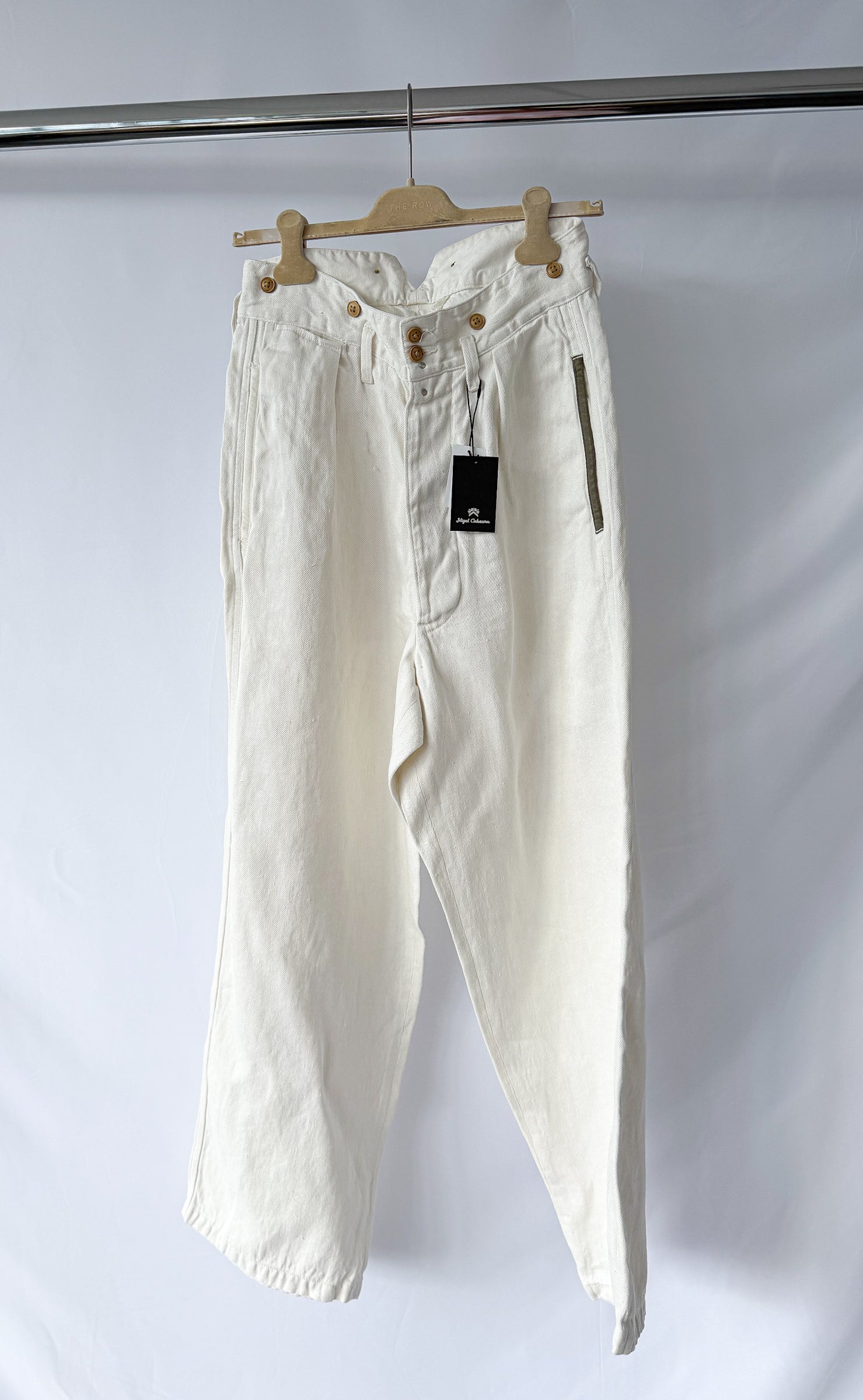 Nigel Cabourn Hemp Work Pants Trousers Milk White – House Of