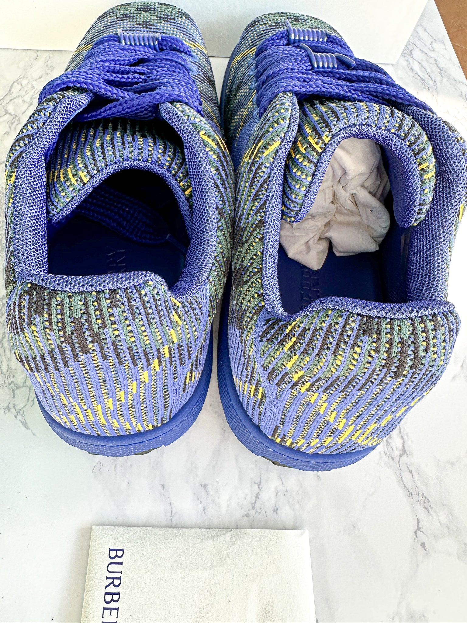 Burberry Check Knit Box Chucky Sneakers Blue