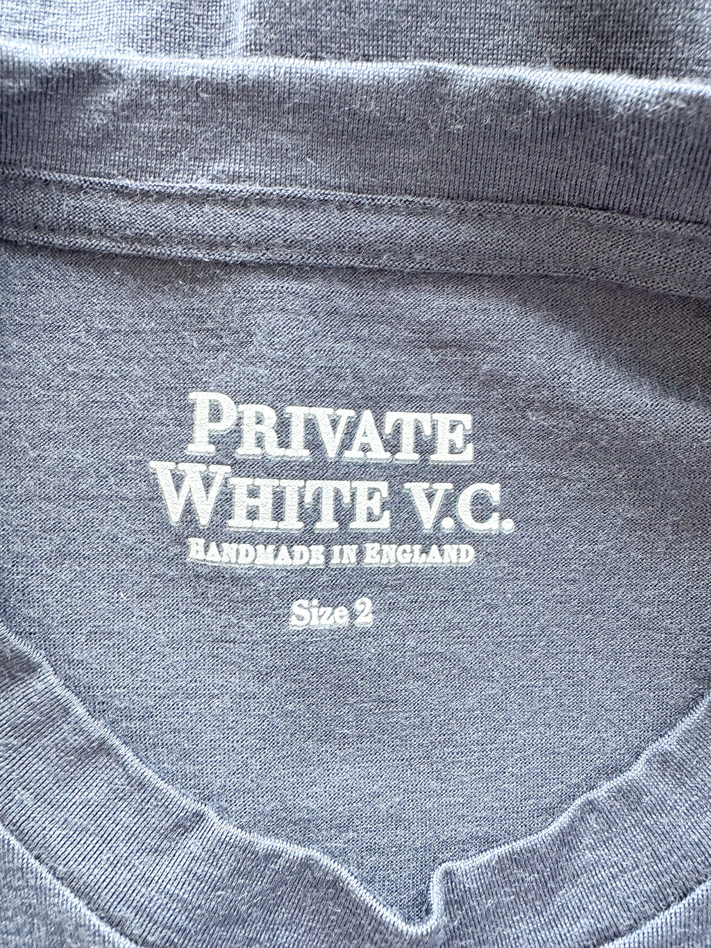 Private White V.C Merino Wool Manchester Tee Shirt In Navy