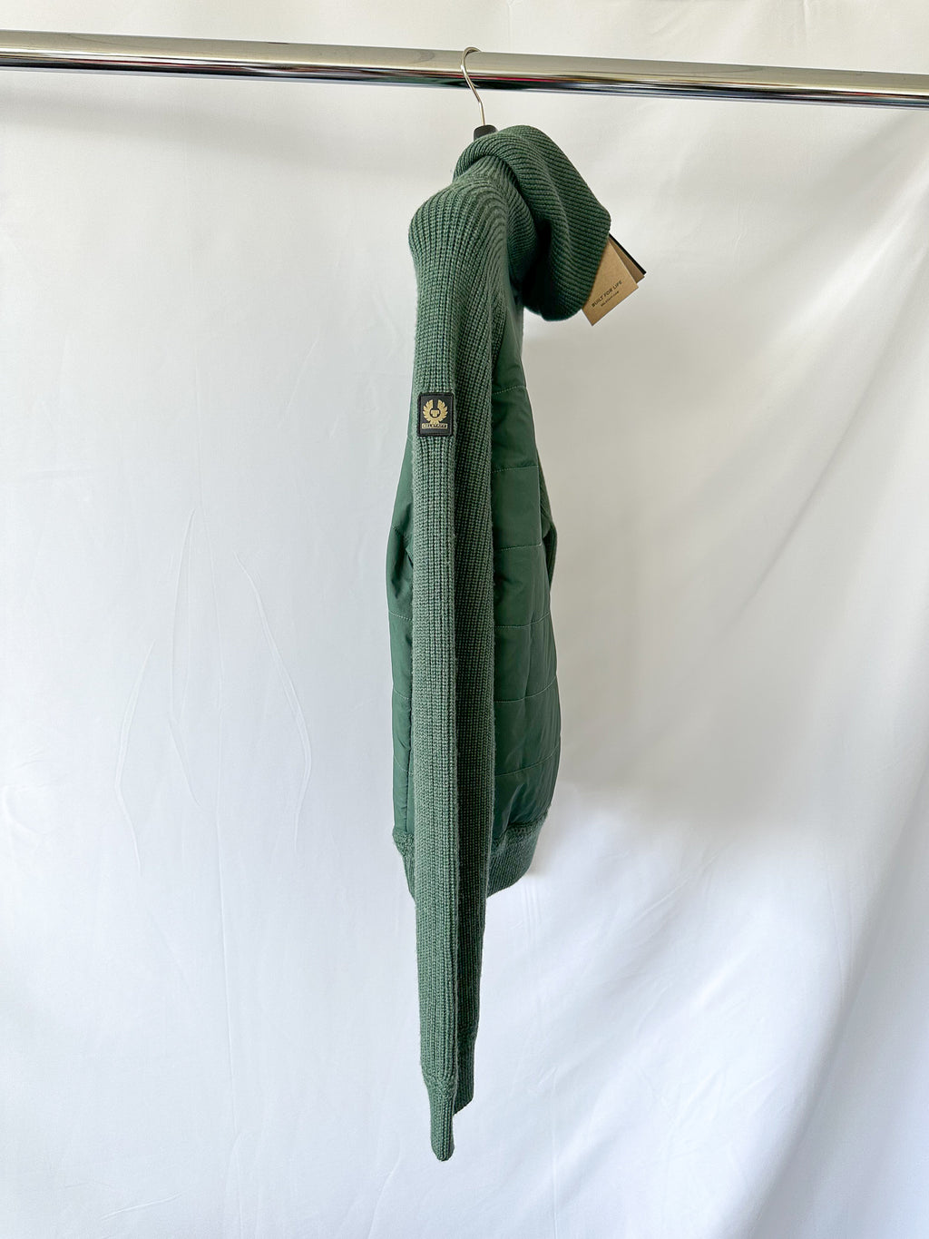 Belstaff Hills Zip Knitted Cardigan Jacket In Green