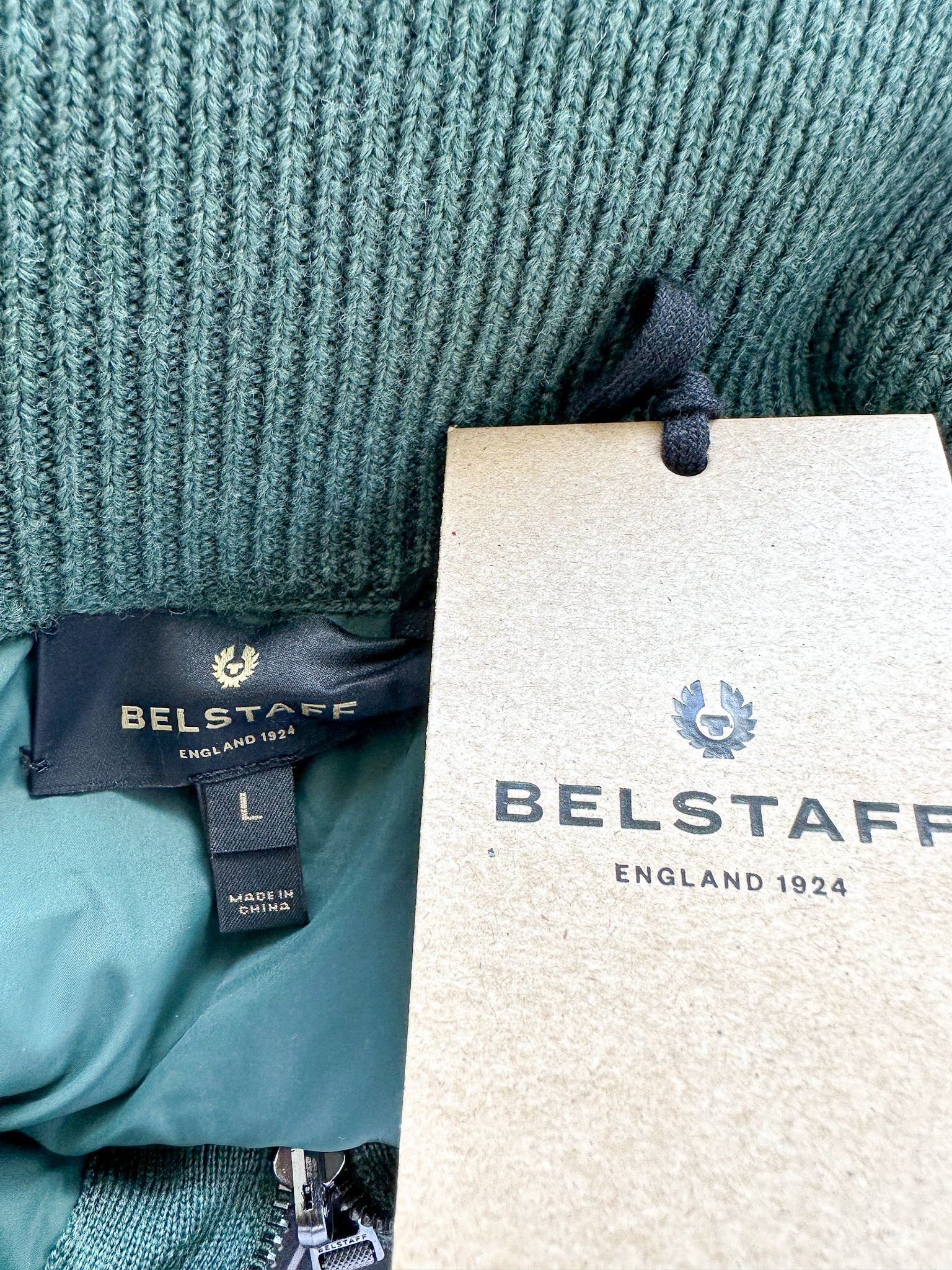 Belstaff Hills Zip Knitted Cardigan Jacket In Green