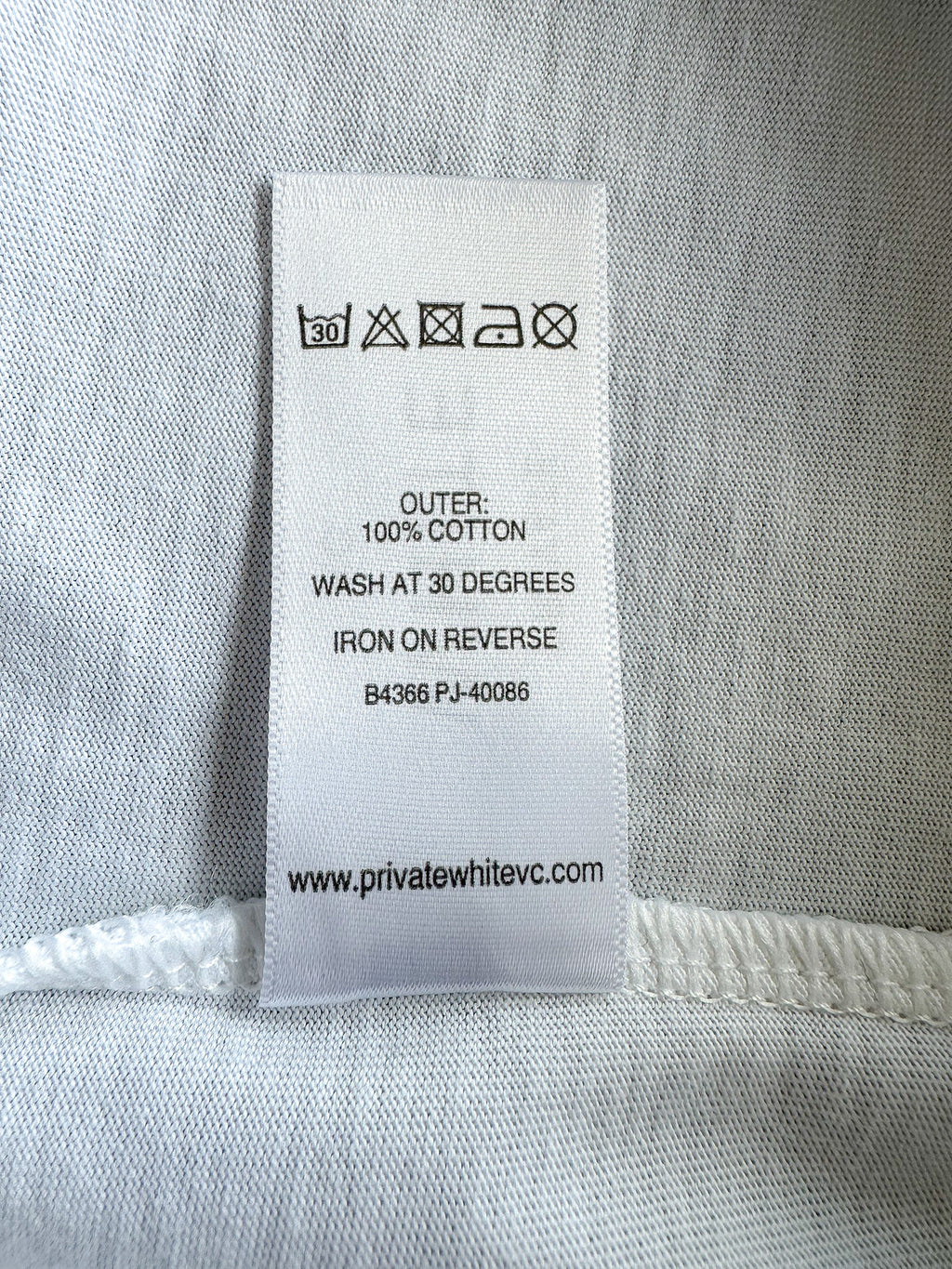 Private White V.C White Logo Tee Shirt