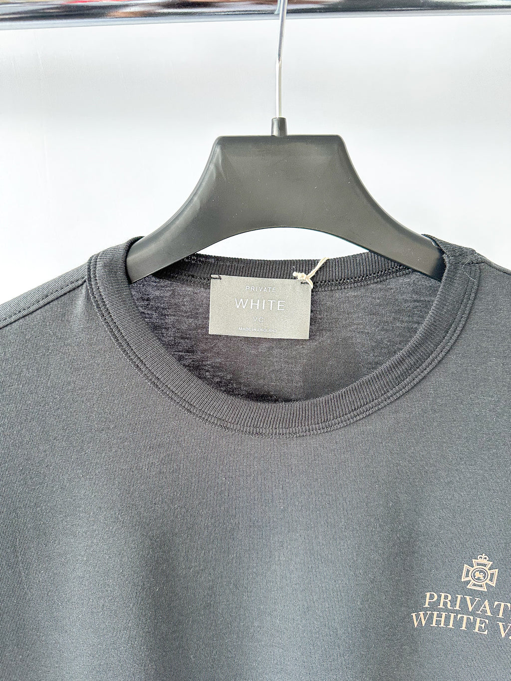 Private White V.C Black Logo Tee Shirt