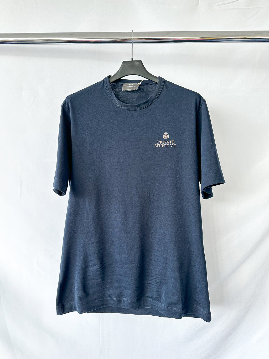 Private White V.C Navy Logo Tee Shirt