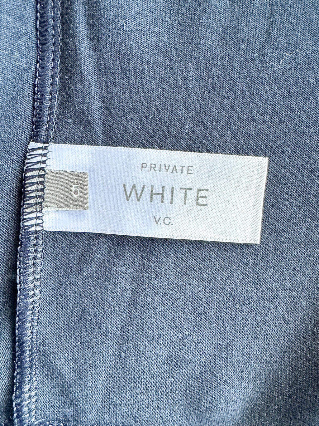 Private White V.C Navy Logo Tee Shirt