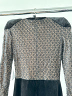 NADINE MERABI Black Monique Sequinned Lace Detail Feather Cuff Jumpsuit - House Of Huntington