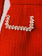 Nadine Merabi Red Natalie Tweed Mini Dress