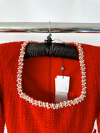 Nadine Merabi Red Natalie Tweed Mini Dress