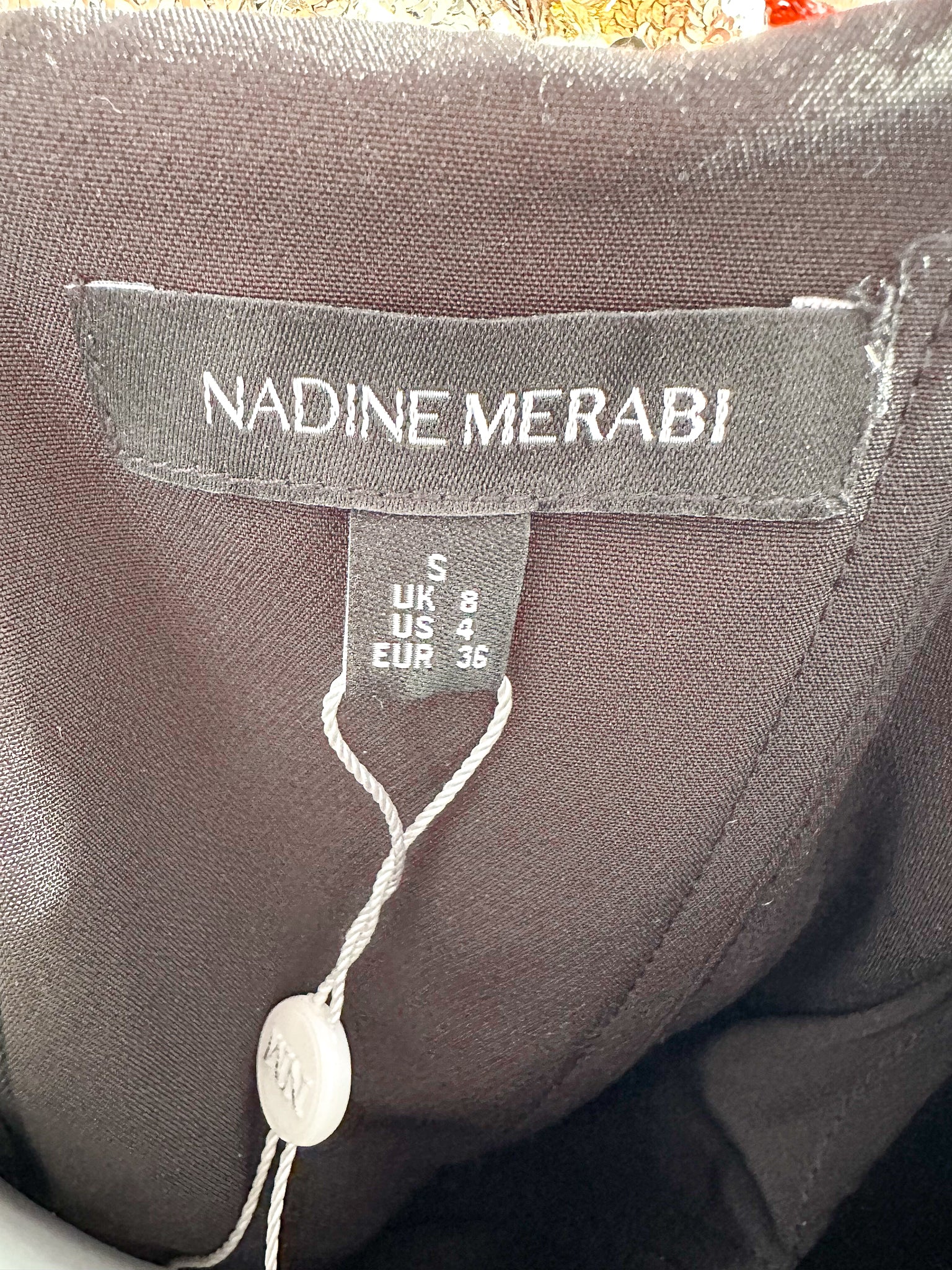 Nadine Merabi Gold Lucinda Chain Strap Sequinned Embellished Jumpsuit