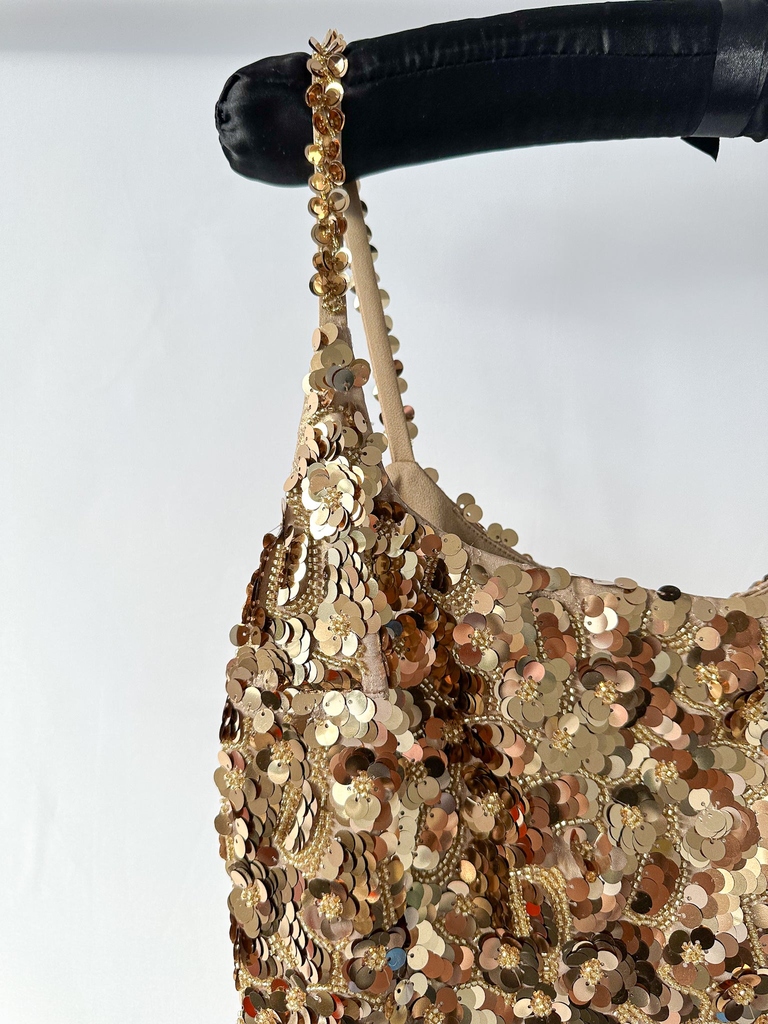 Nadine Merabi Gold Karlie 3D Gold Sequinned Mini Dress